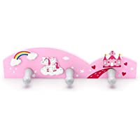 Mousehouse Gifts - Perchero de pared infantil con 3 ganchos - Temática unicornio